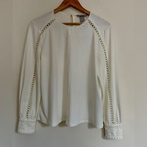 H&M Cream Blouse with Lace Details